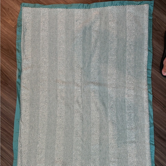 West Elm Light Teal and White Baby Blanket - Picture 2 of 6